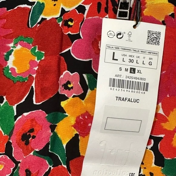 Zara bomber jacket mixed print floral polka dot new size large ladies … - Picture 10 of 13